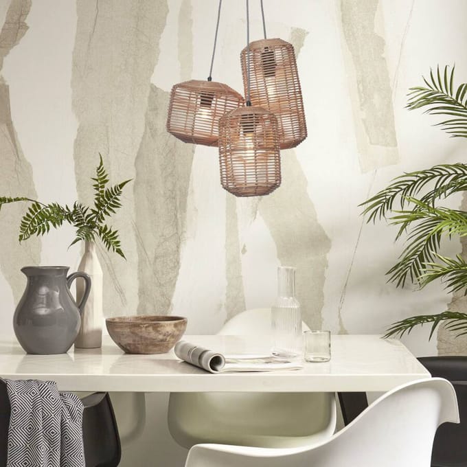 GOOD&MOJO Hanglamp Tanami - Rotan - 3L - Modern - Hanglampen Eetkamer, Slaapkamer, Woonkamer
