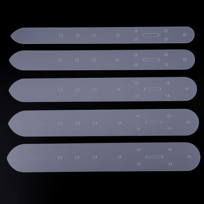 5 Stuks Transparante Riemgesp Gaten Sjablonen Leer Ponsen Ambacht Module DIY Gereedschap gray
