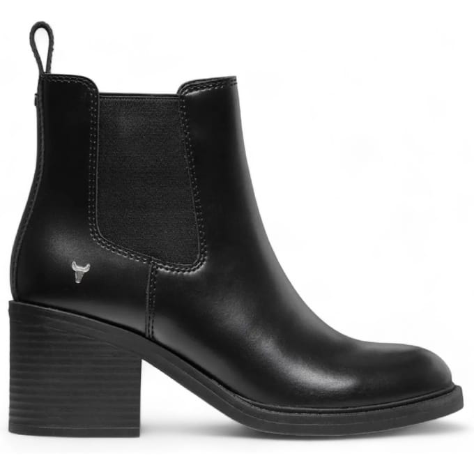 Windsor Smith Dames Zwarte Klassieke Leren Platform Enkel Chelsea Laarzen - Varsity