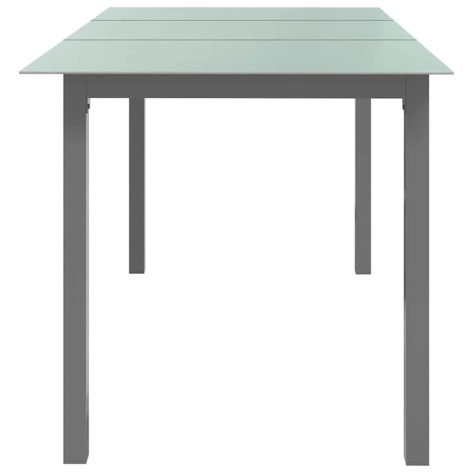 vidaXL - Tuintafel - 150x90x74 - cm - aluminium - en - glas - lichtgrijs