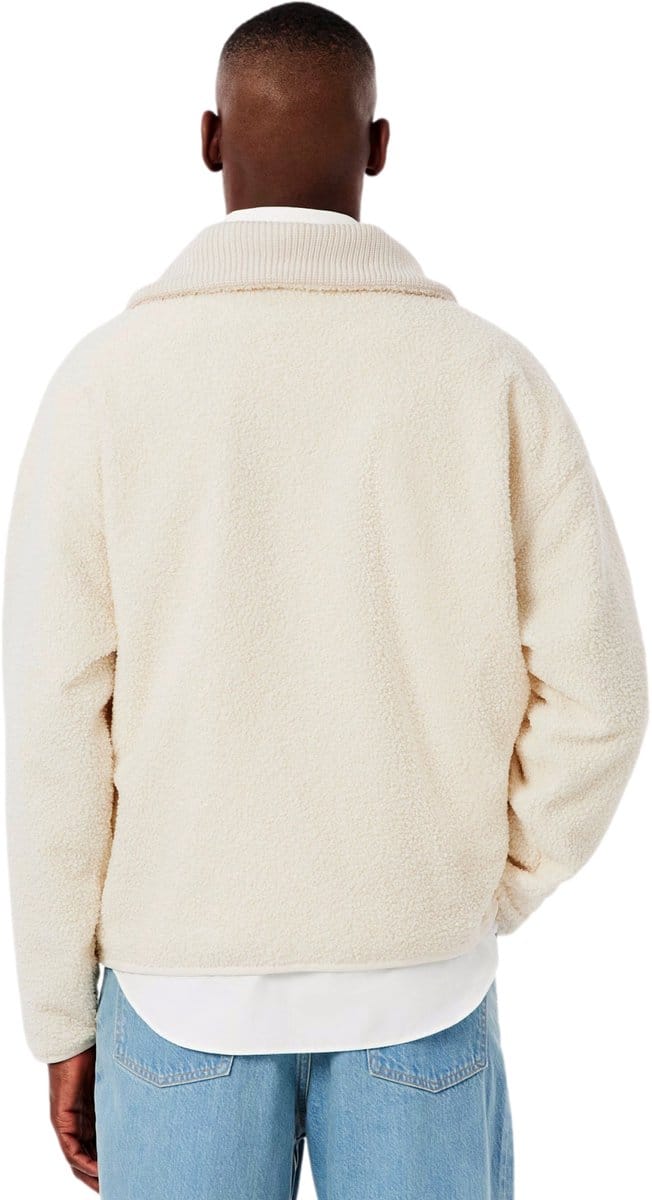 Lacoste heren ritskraag sweater polar fleece wit