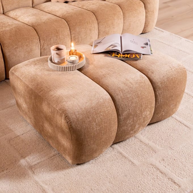Bronx71® Hocker Luca chenille peach