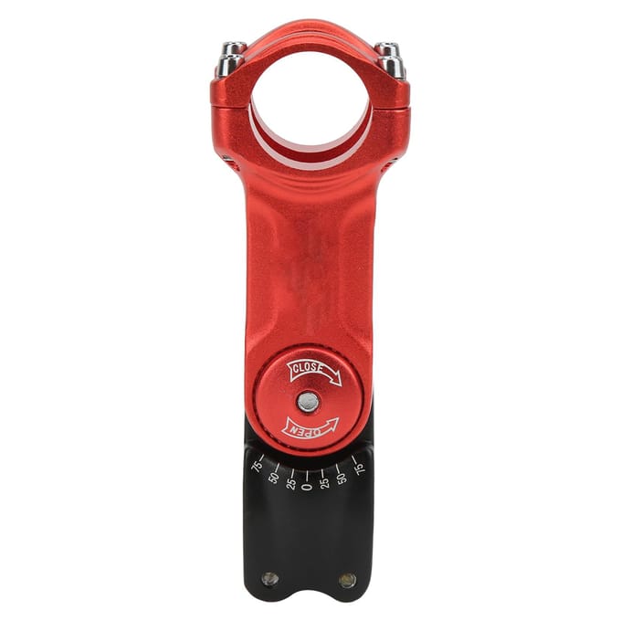 Potence de Vélo Creuse Réglable Usinage CNC Extenseur de Guidon de Vélo pour VTT Vélo de Route Rouge et red