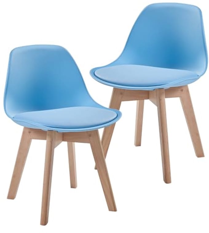 Kinderstoel set van 2 voor kinderen met ergonomisch design - Hemelsblauw