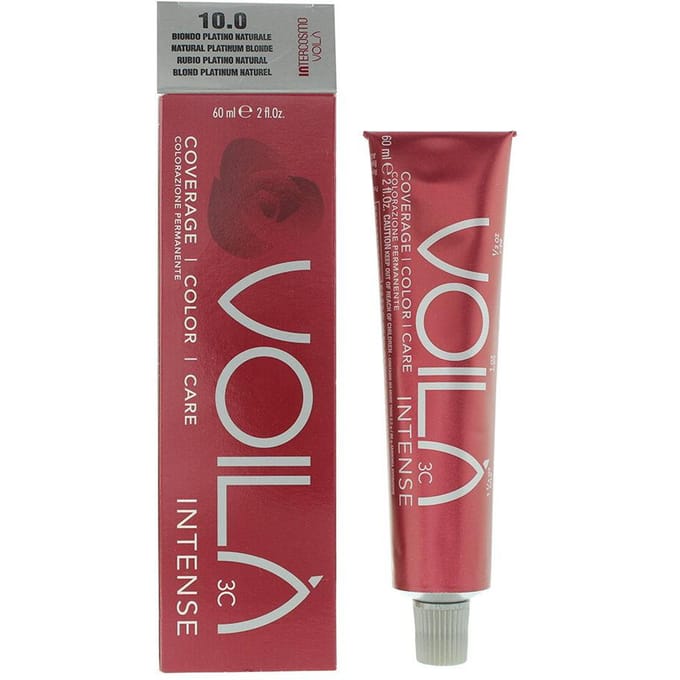 Intercosmo, Voila 3C Intense, Permanente Haarkleur, 10.0 Natuurlijk Platina Blond, 60 ml