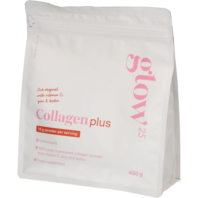 Glow25® collageen plus | met vitamine C, zink en biotine peptiden type 1 3 450 Poeder