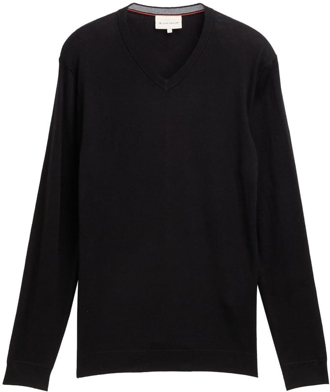 Tom Tailor - Gebreide trui met kasjmier - Maat S - Black