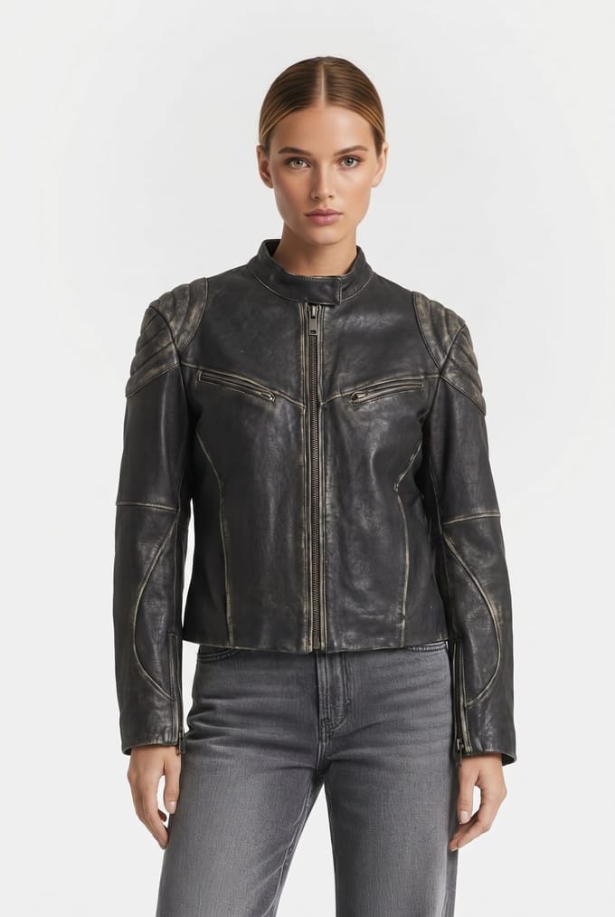 & Other Stories Mariette Leather Jacket Black Größe: S | Lederjacken Outlet | Damen | Schwarz