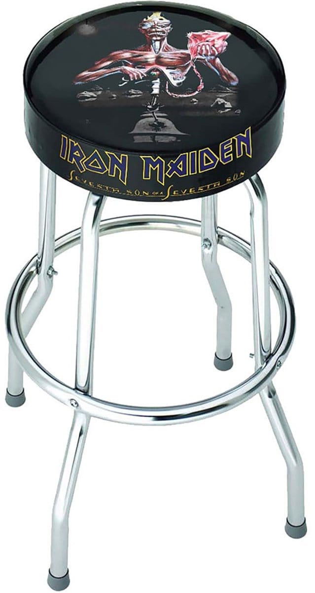 Rocksax Iron Maiden - Seventh Son Barkruk - Zwart