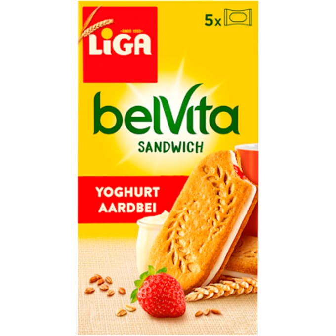 Sandwich Koekjes Yoghurt Aardbei
