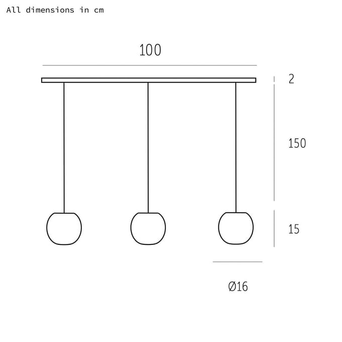 Casablanca hanglamp Acai, wit, lang, 3-lamps, Ø 16 cm, E27