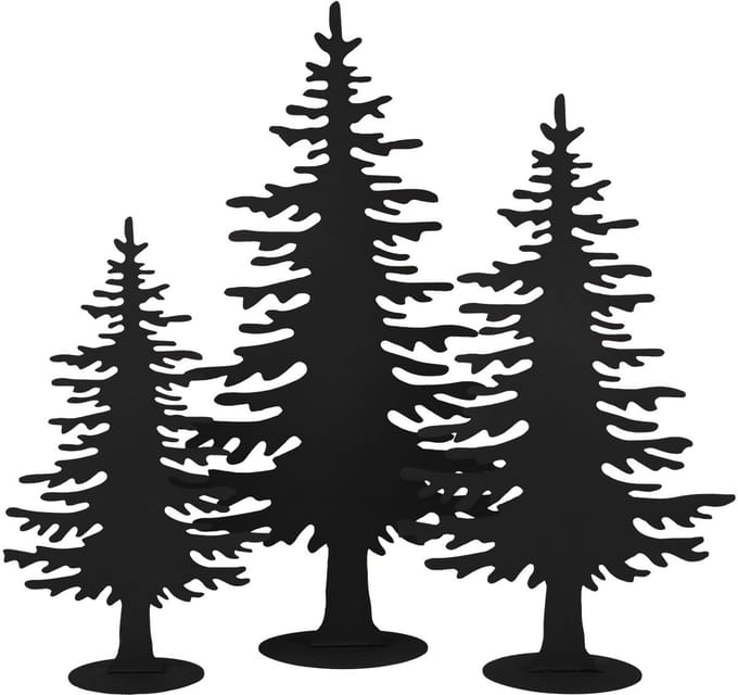 UNUS® Decoratieve standaards kerstboom van metaal set van 3 zwart