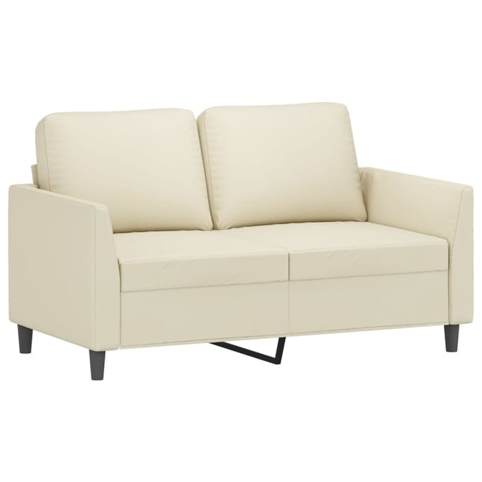 vidaXL - 2-delige - Loungeset - met - kussens - kunstleer - crème