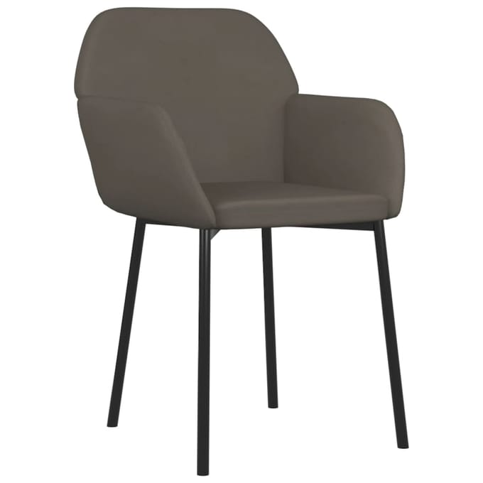 vidaXL - Eetkamerstoelen - 2 - st - fluweel - donkergrijs