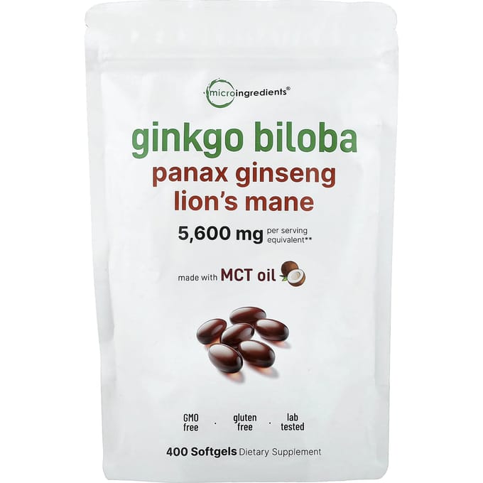 Micro Ingrediënten: Ginkgo Biloba, Ginseng, Hericium Gewei, 400 Softgels