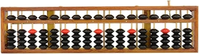 Telraam Calculator - Houten Telraam - Wiskunde Leren - Traditioneel Ontwerp - Klein Formaat - Rood Crèmekleurig