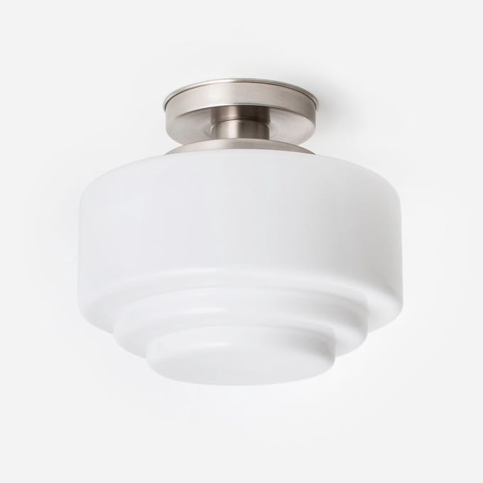 Plafonnière Getrapt Ø 25 20's Matnikkel - Art Deco Trade