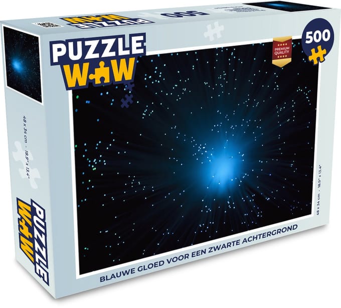 Puzzel Blauwe gloed voor een zwarte achtergrond - Legpuzzel - Puzzel 500 stukjes