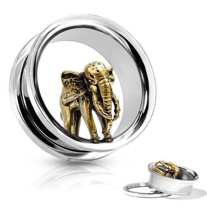 14 mm Screw-fit tunnel olifant - LMPiercings