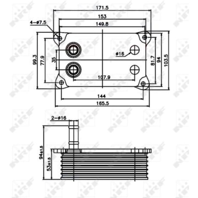 Olie radiator, motorolie  NRF 31071