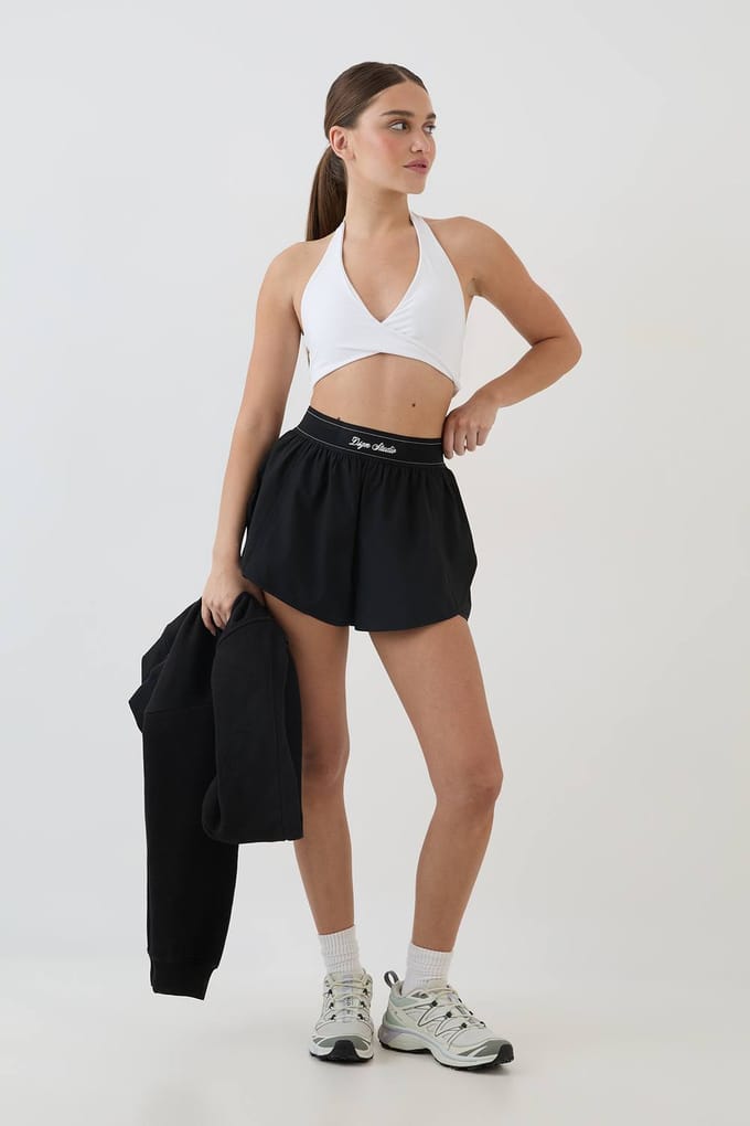 Dames Dsgn Studio Geweven Short Met Elastische Taille En Losse Pasvorm | Black | Maat: 3XL