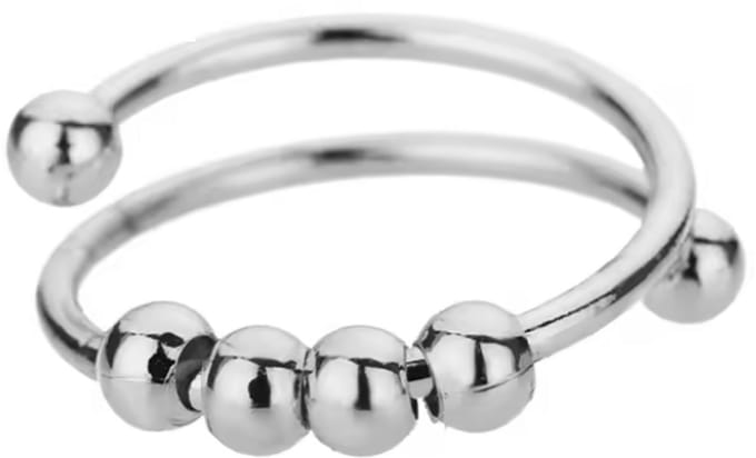 Anxiety Ring – Fidget & Anti-Stress Ring - Zilver - ADHD - ADD - Smartkabel.nl - ontspannen