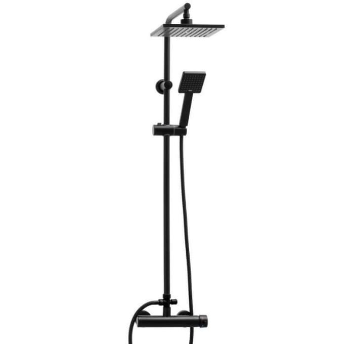 Doucheset - Regendouche - 20cm - Zwart - Mechanische mengkraan - Regendouche
