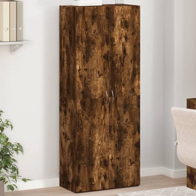 vidaXL - Archiefkast - 60x32x153 - cm - bewerkt - hout - gerookt - eikenkleurig