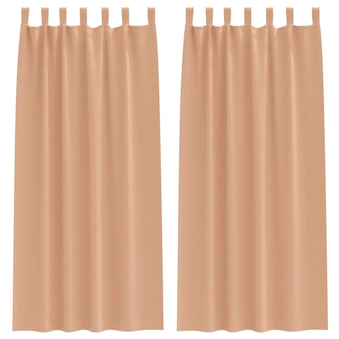 vidaXL - Blackout - Gordijnen - met - Ringen - 2 - st - Lichtbruin - 260 - x - 140 - cm