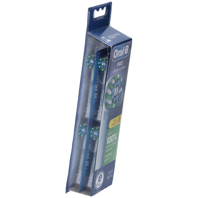 Oral-B Pro Cross Action Opzetborstels - Wit - 8 Stuks
