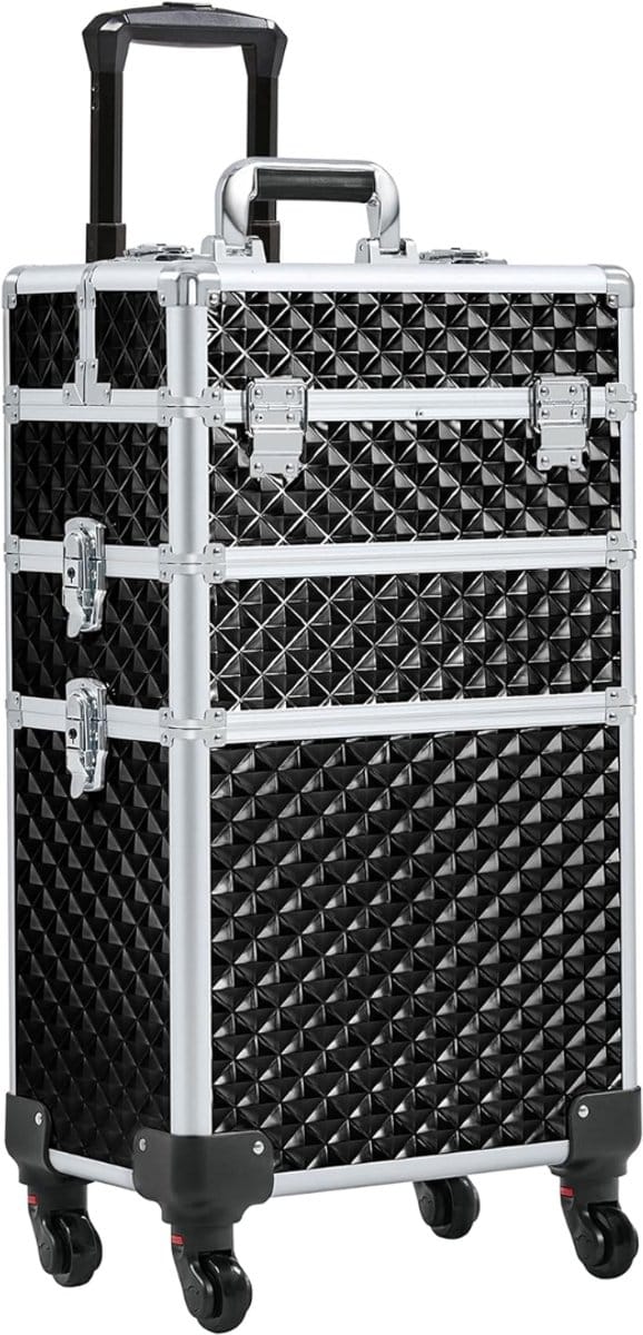 Core® Visagie Koffer - Make Up Organizer - Make Up Koffer - Zwart - 35cm x 24cm x 68cm