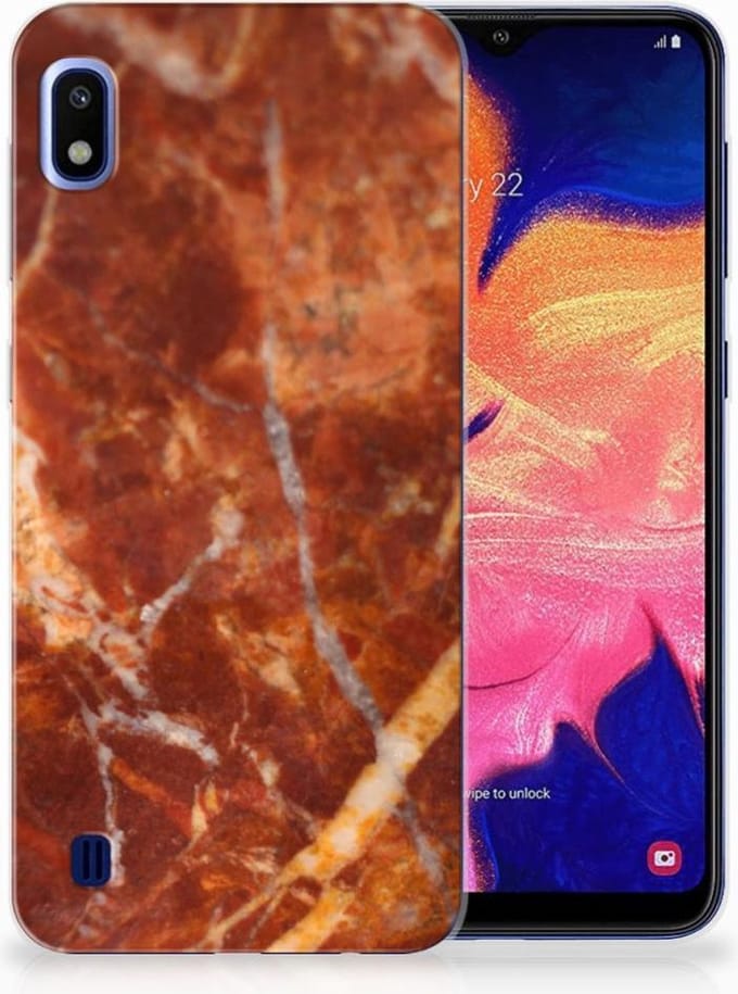 Samsung Galaxy A10 TPU Siliconen Hoesje Marmer Bruin