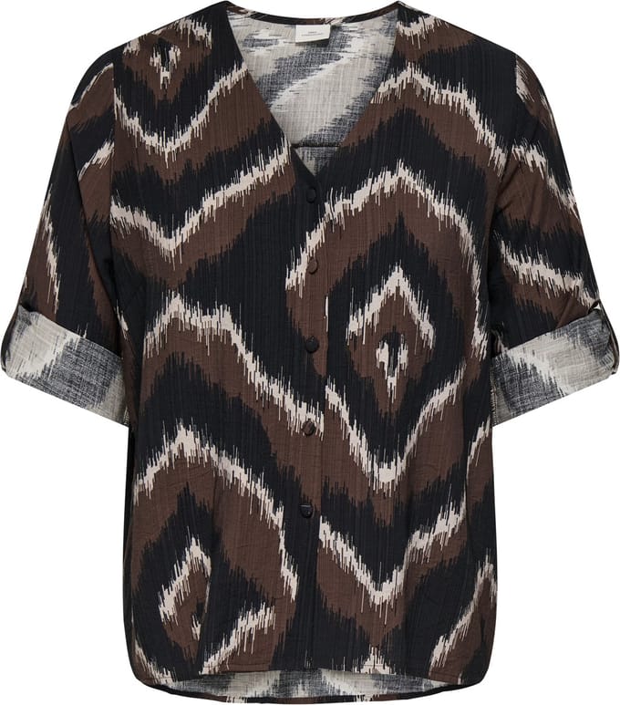 ONLY CARMAKOMA - CARCAMILLE 3/4 V-NECK SHIRT AOP - Meisjes - Blouses