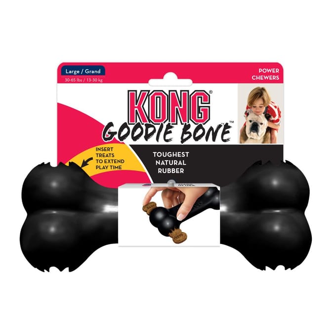 Kong Extreme Goodie Bone - Large - Zwart - Rubber - 22 cm