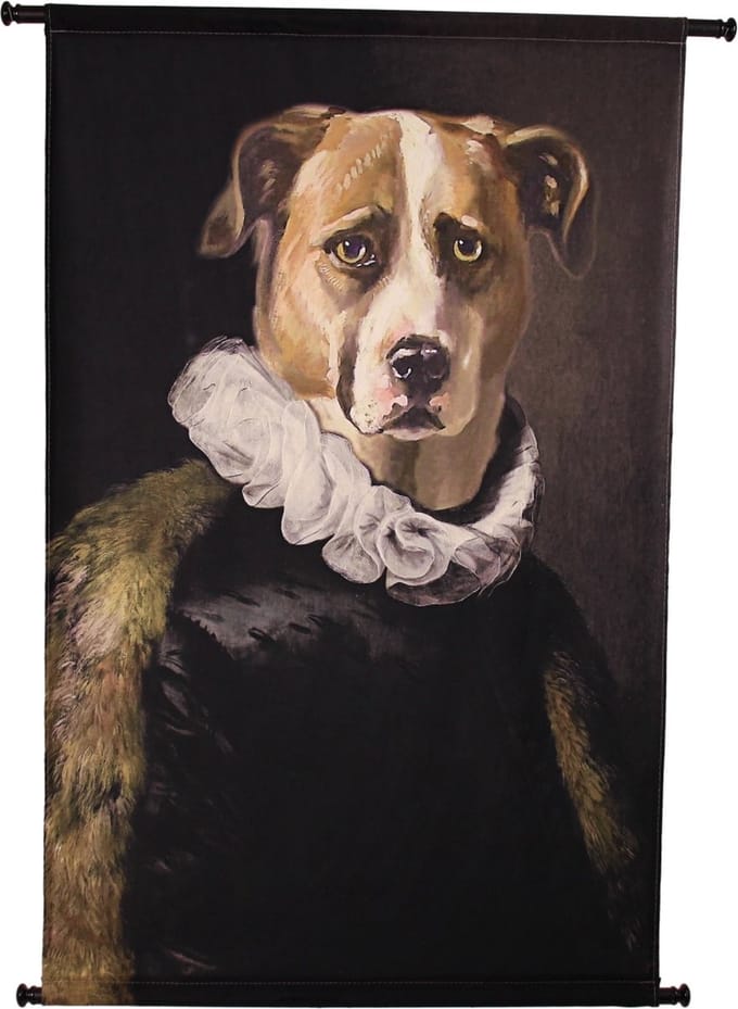 HD Collection Wanddoek Hond Zwart 83x3x110cm