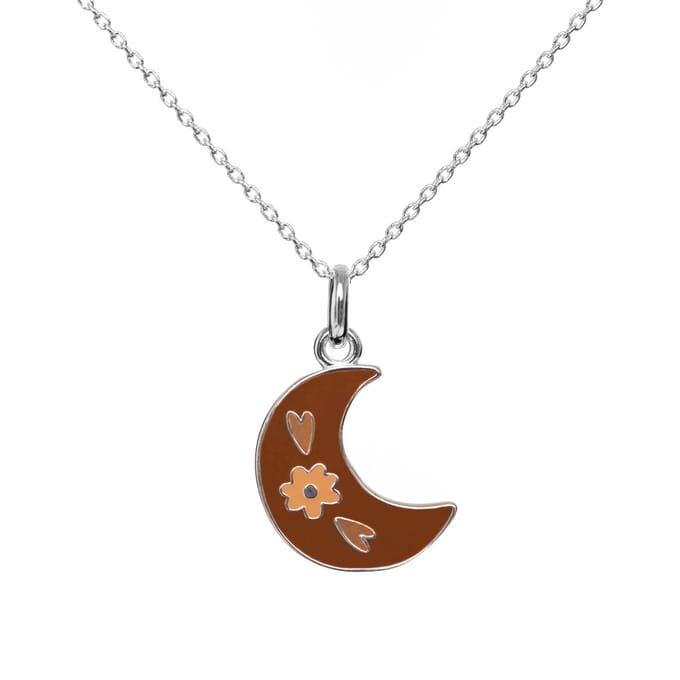 Ketting - Maan - Goldplated - Emaille - Kind - VanPauline - speciaal cadeau