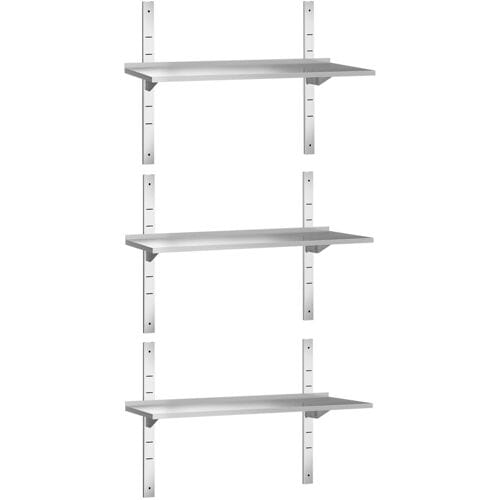 GGM Gastro 3-laags RVS wandschap PREMIUM - 1400x300mm zilver