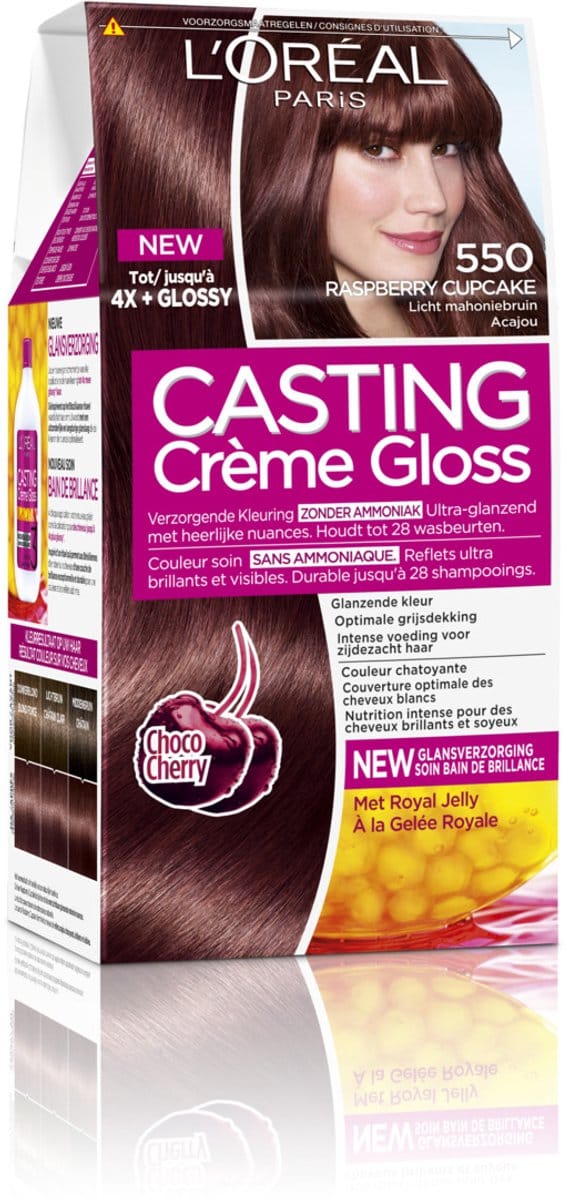 L'Oréal Paris Casting Crème Gloss Licht Mahoniebruin 550 - Semi-permanente Haarkleuring Zonder Ammoniak