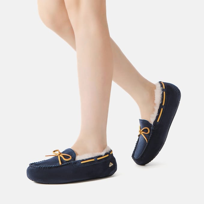 EVER AU Dames leren loafers – Crested
