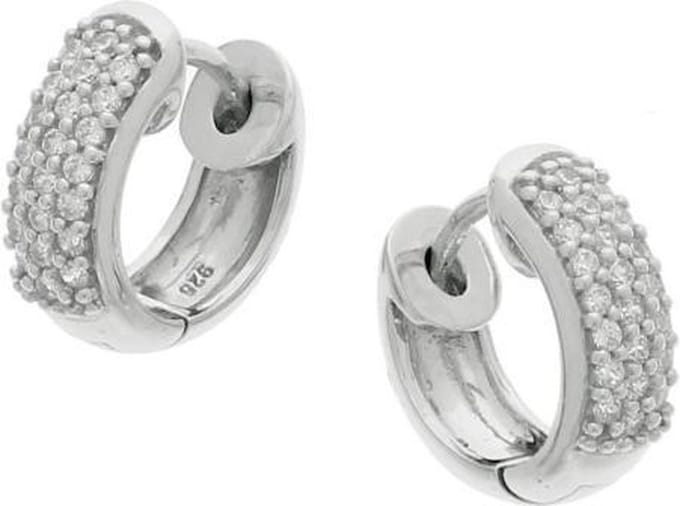 Zilver Gerhodineerde Klapoorringen zirkonia 1322444