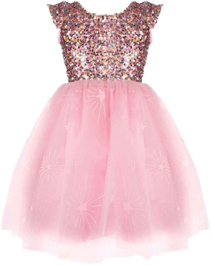 Great Pretenders glitterjurk prinsessenjurk roze 7-8 jaar kind verkleed.