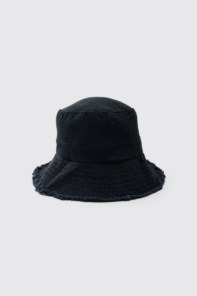 Bucket Hat With Drawstring | Black