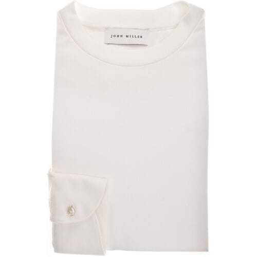 John Miller T-Shirt Round Neck Long Sleeve Jersey Solid Color Antiekwit / male