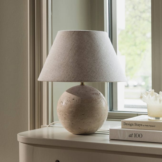 Globen Lighting tafellamp Castello, beige/beige, hoogte 38 cm
