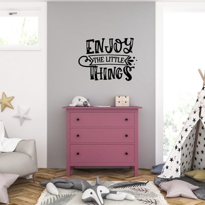 Muursticker - Enjoy The Little Things - 46,4 x 63,2 - Zwart