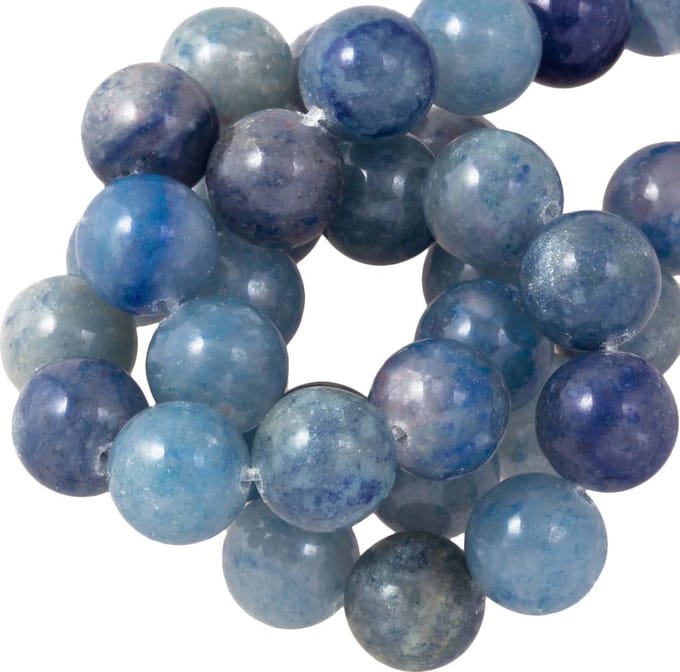 Blauwe Aventurijn Kralen (10 mm) 36 Stuks