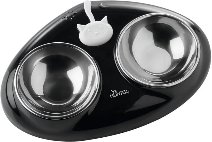 Hunter Dubbele Voerbak Kat Moulins Zwart 2 x 150 ml