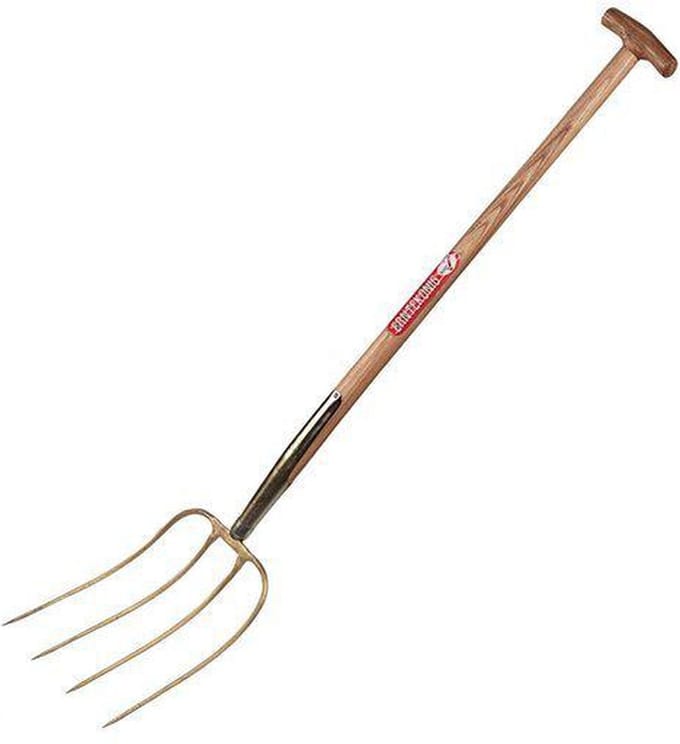 Ideal Spitvork mestvork met t-steel   4 tands      rond