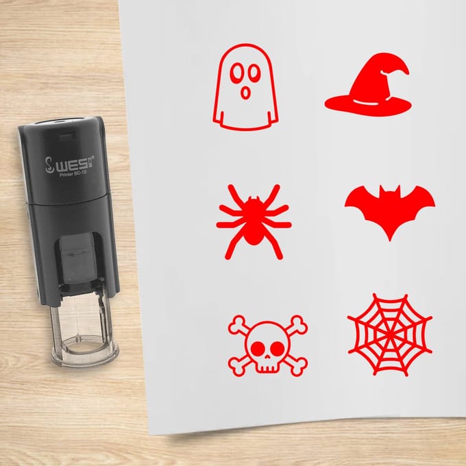 CombiCraft stempelset Halloween rood met 6 stempels