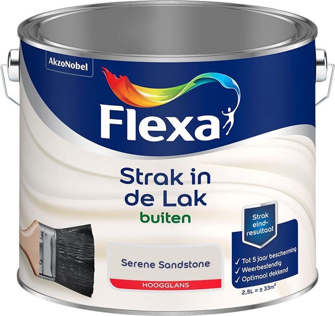 Flexa - Strak In De Lak Buitenlak Hoogglans - Serene Sandstone - Mengverf - 2,5 L